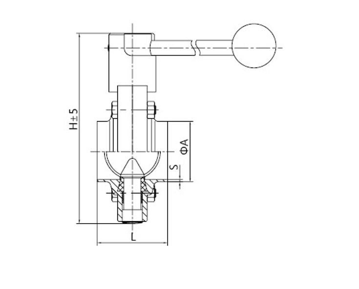 Sanitary Manual Welding Butterfly Valve